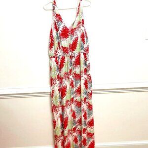 Lucky Brand Maxi Tank Dress Women's XL Multi Color Lined‎ Summer